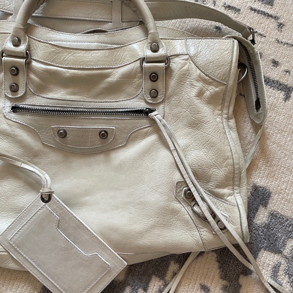 2004 Balenciaga White City Bag Chèvre Pewter 😍😍 - Picture 6 of 7